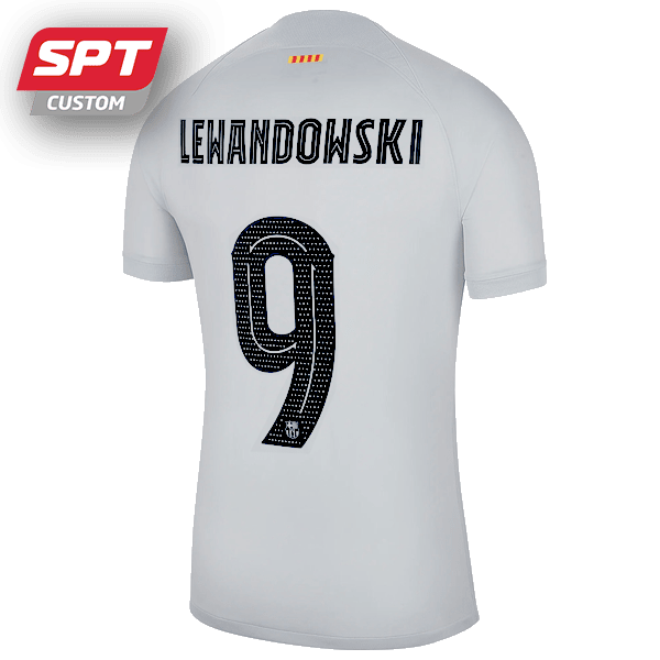 fc barcelona jersey third kit Lewandowski (XL)