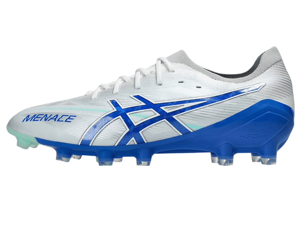 Asics Menace 5 FG Senior Football Boots - White/Illusion Blue