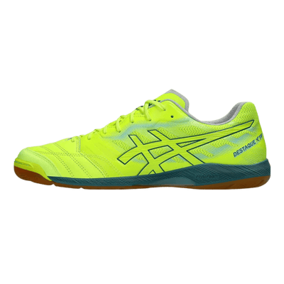 Asics Destaque K FF Senior Indoor Football Boots - Safety Yellow/Atlantis Blue