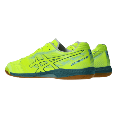 Asics Destaque K FF Senior Indoor Football Boots - Safety Yellow/Atlantis Blue