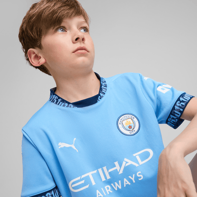 HAALAND #9 Manchester City FC Kids Home Jersey 2024/25 -Manchester City Font