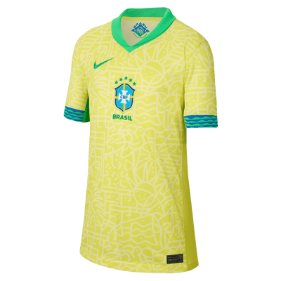 Brazil 2024 Stadium Home Big Kids' Nike Dri-FIT Soccer Replica Jersey