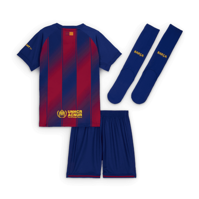 Barcelona FC Little Kids Home 3 Piece Kit 2025/26