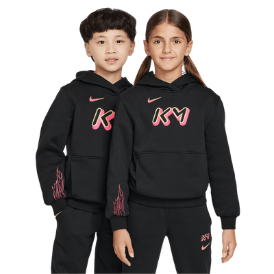 Nike Kylian Mbappe Club Fleece Kids Football Hoodie - Black/Pink