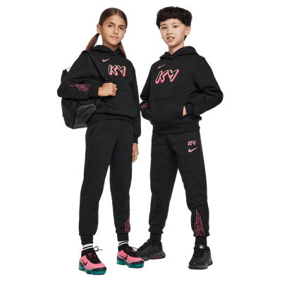 Nike Kylian Mbappe Club Fleece Kids Football Hoodie - Black/Pink