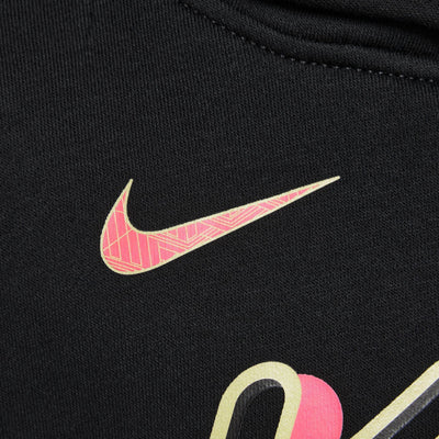 Nike Kylian Mbappe Club Fleece Kids Football Hoodie - Black/Pink