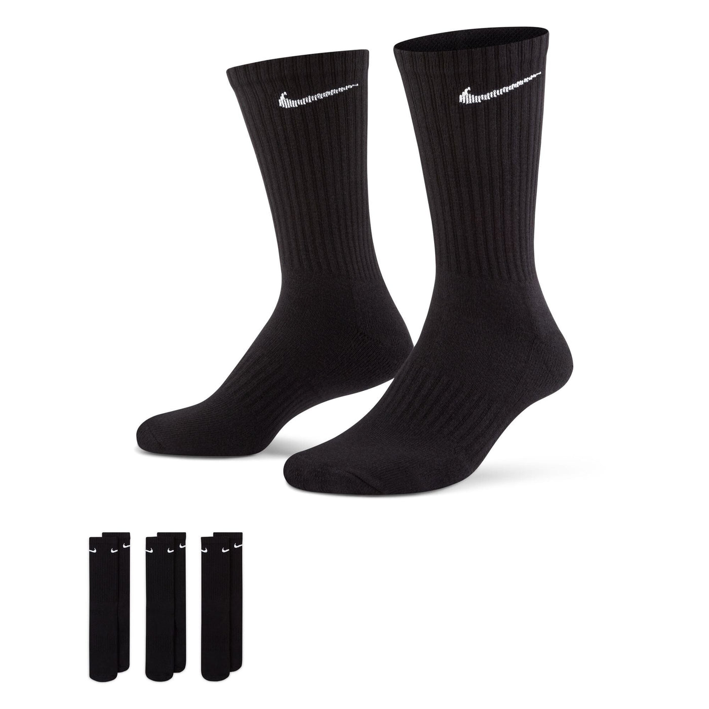 Nike Everyday Cushioned Training Crew Socks 3 Pack - Black