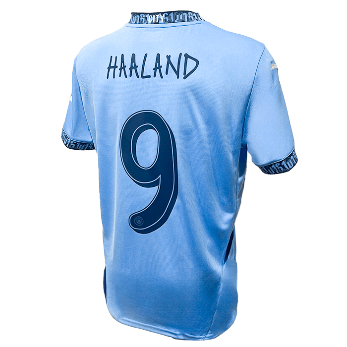 HAALAND #9 Manchester City FC Kids Home Jersey 2024/25 -Manchester City Font