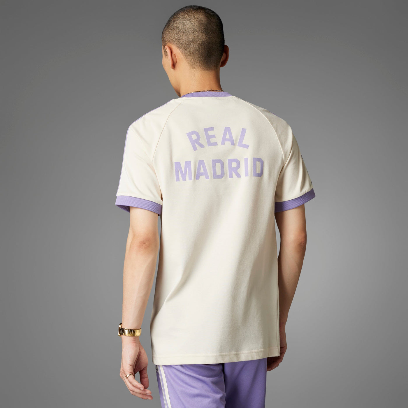 adidas Real Madrid OG 3 Stripe Adults Tee - White