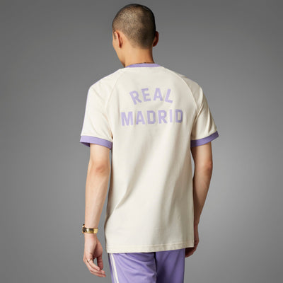 adidas Real Madrid OG 3 Stripe Adults Tee - White