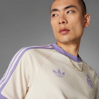 adidas Real Madrid OG 3 Stripe Adults Tee - White