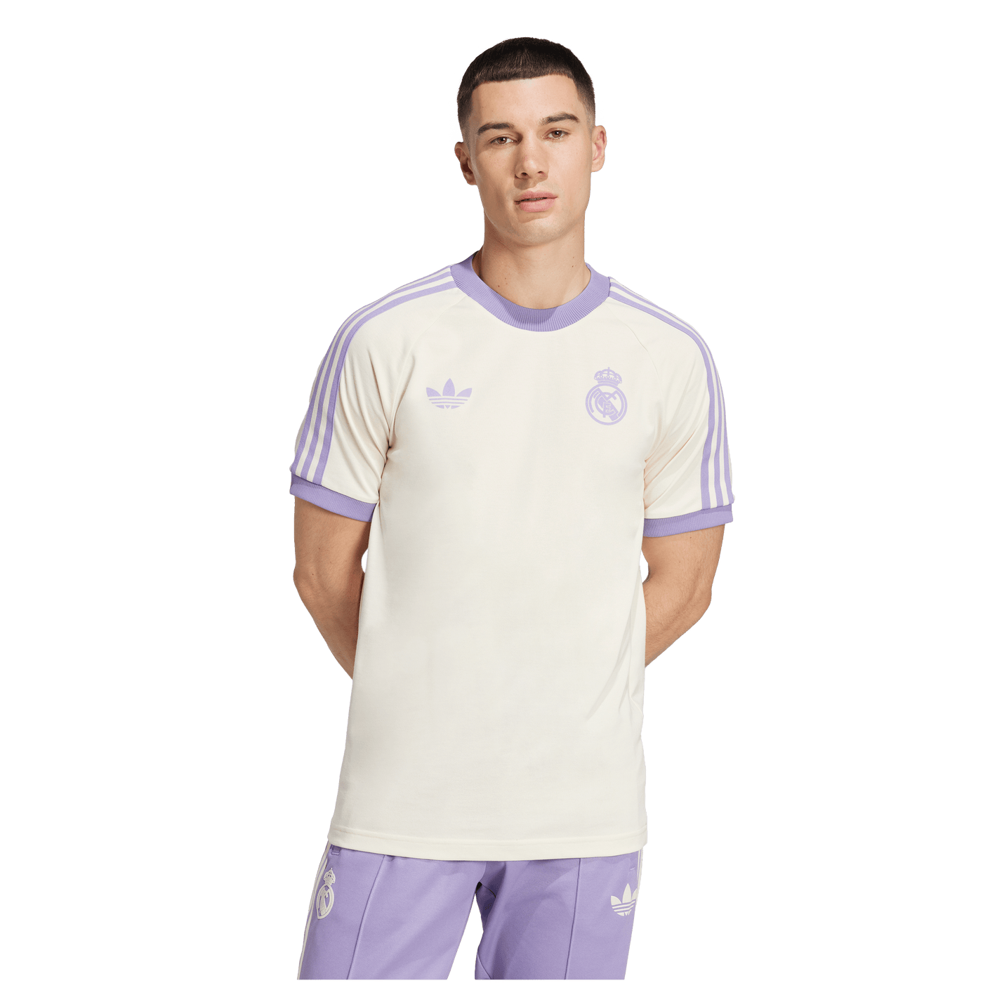 adidas Real Madrid OG 3 Stripe Adults Tee - White