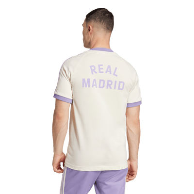 adidas Real Madrid OG 3 Stripe Adults Tee - White