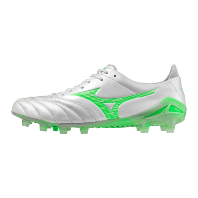 Mizuno Morelia Neo IV Elite FG Senior Football Boot - White/Neon Green