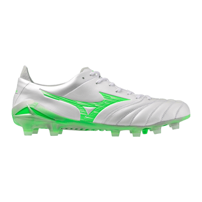 Mizuno Morelia Neo IV Elite FG Senior Football Boots - White/Neon Green