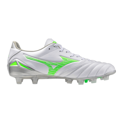 Mizuno Morelia Neo IV Pro FG Senior Football Boots - White/Green Gecko