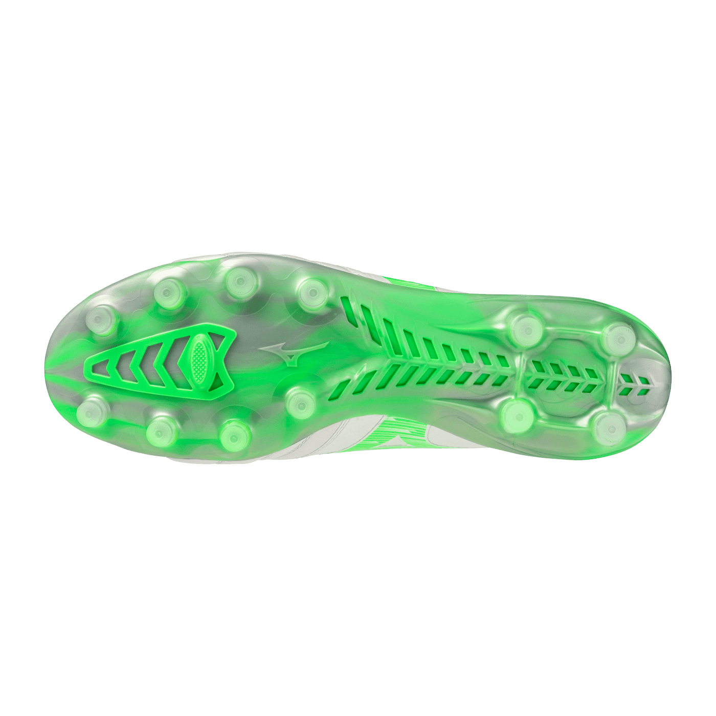 Mizuno Morelia Neo IV Beta Elite FG Senior Football Boot - White/Green Gecko