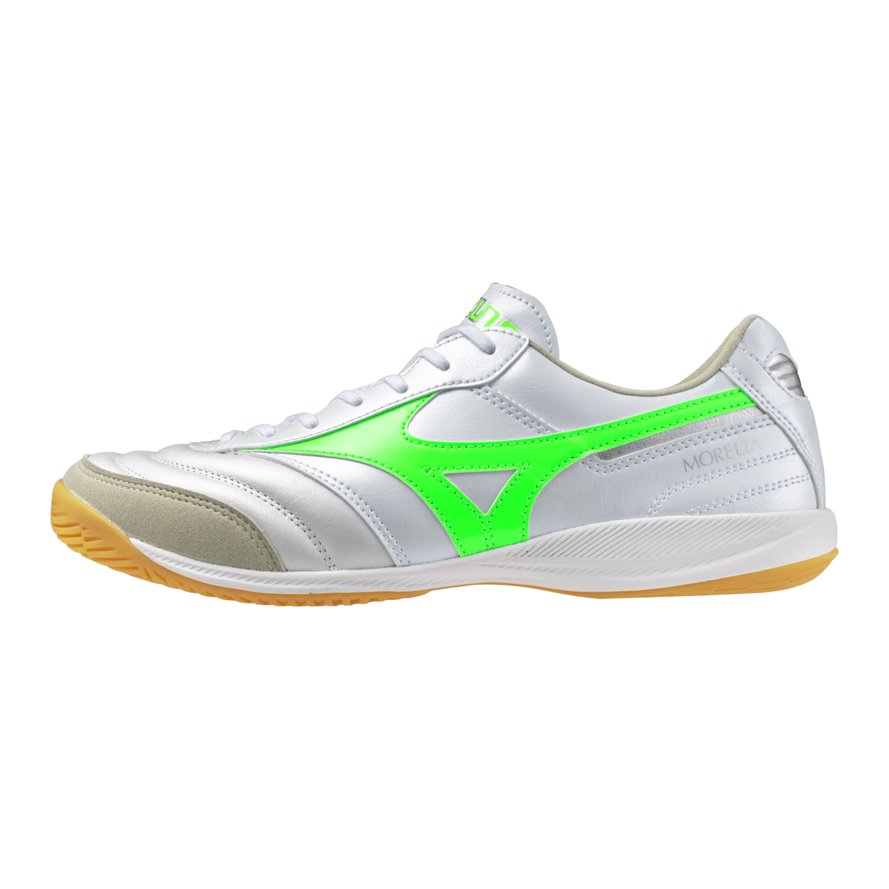 Mizuno Morelia Sala Elite Indoor Senior Football Boots - White/Green Gecko