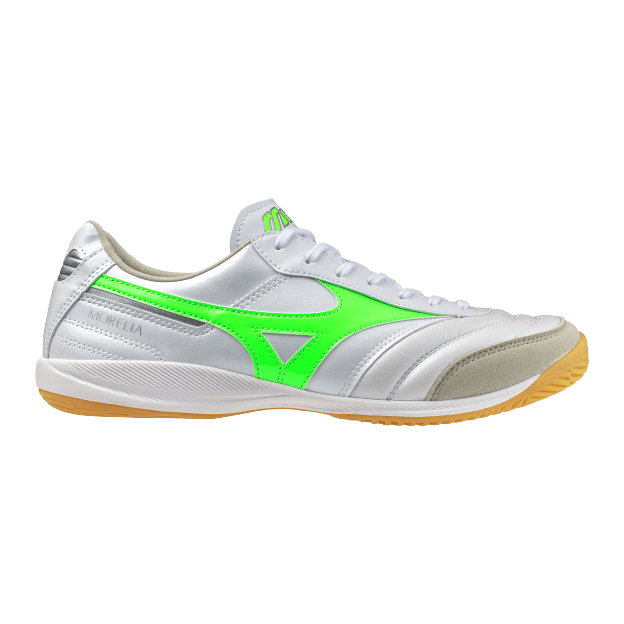 Mizuno Morelia Sala Elite Indoor Senior Football Boot - White/Green Gecko