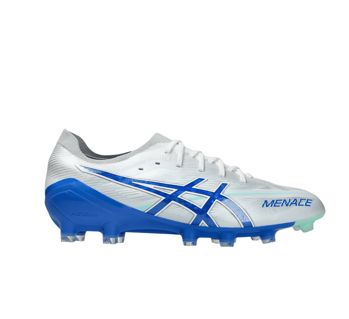 Asics Menace 5 FG Senior Football Boots - White/Illusion Blue